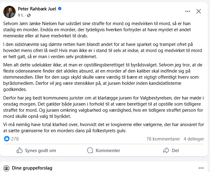 Odenses Borgmester har et par ord at dele om Jørn (Jønke) Nielsens opstilling til byrådet.