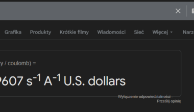 Fun fact: google może wam zamieniać waluty jednostki fizyczne