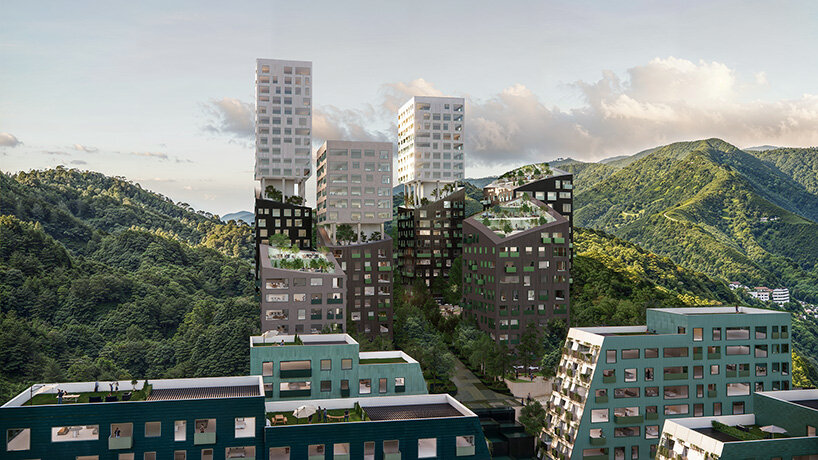OMA rethinks hillside areas in busan, south korea, with patchwork of terraces and towers