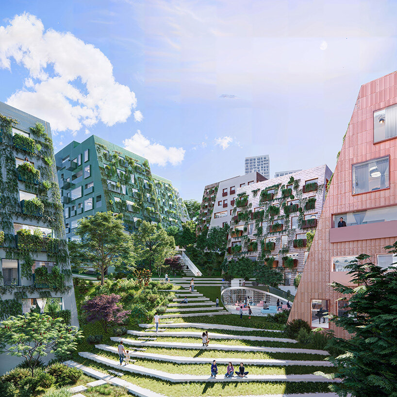 OMA rethinks hillside areas in busan, south korea, with patchwork of terraces and towers