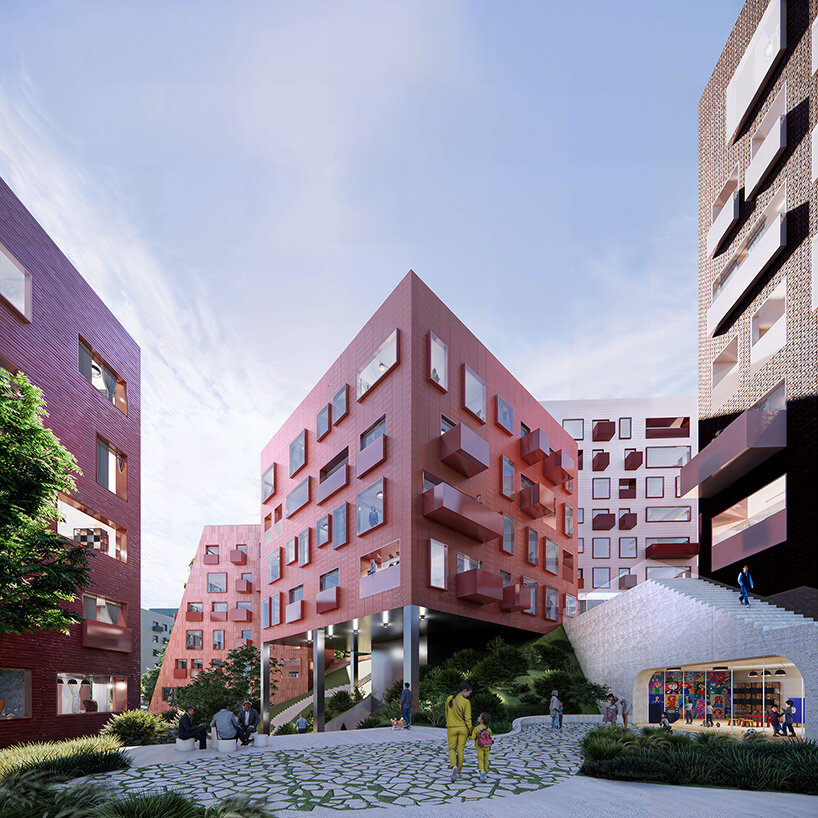 OMA rethinks hillside areas in busan, south korea, with patchwork of terraces and towers