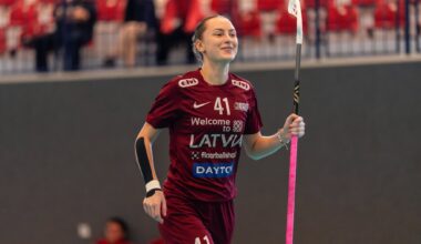 Latvijas Florbola savienība » LV » 2022/2023 » Jaunumi » Pret polietēm "izšauj" Grāpēna, latvietēm trešā uzvara