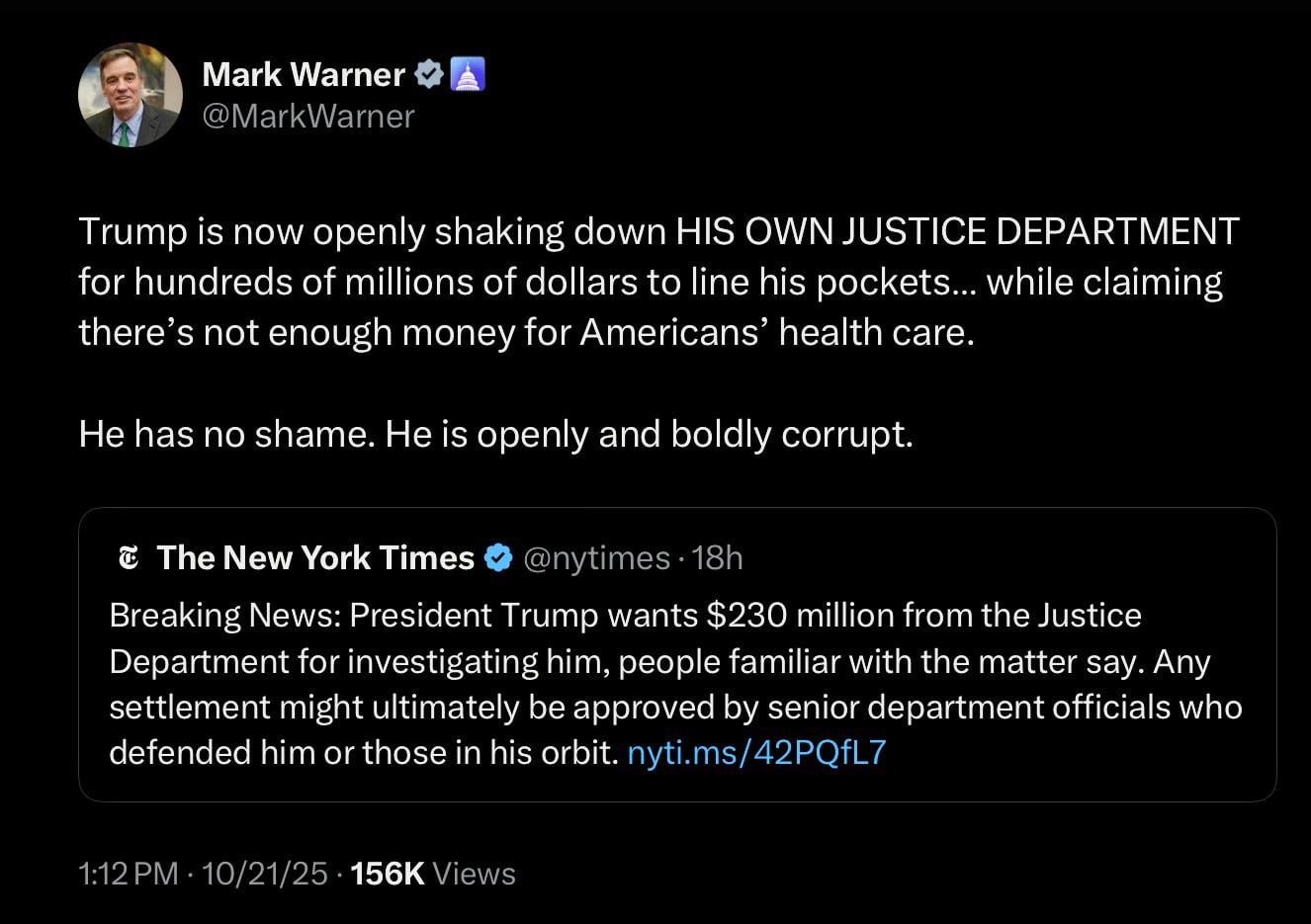 Pedo “the billionaire” Trump is stealing $230M of taxpayer money to pay himself by suing the DOJ, then approving it with the DOJ he appointed. 🤡
