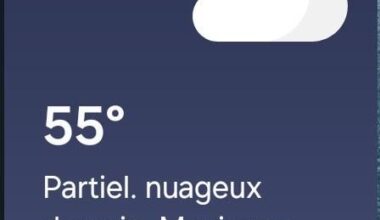 Selon mon téléphone il fait 55° à Paris