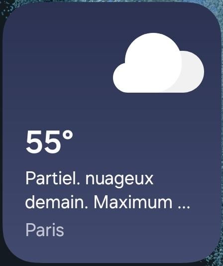Selon mon téléphone il fait 55° à Paris