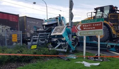 Roads reopen after truck and train collision on Kapiti Coast