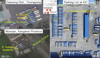 Satellite imagery reveals unauthorized expansion of South Korean bus operations in North Korea