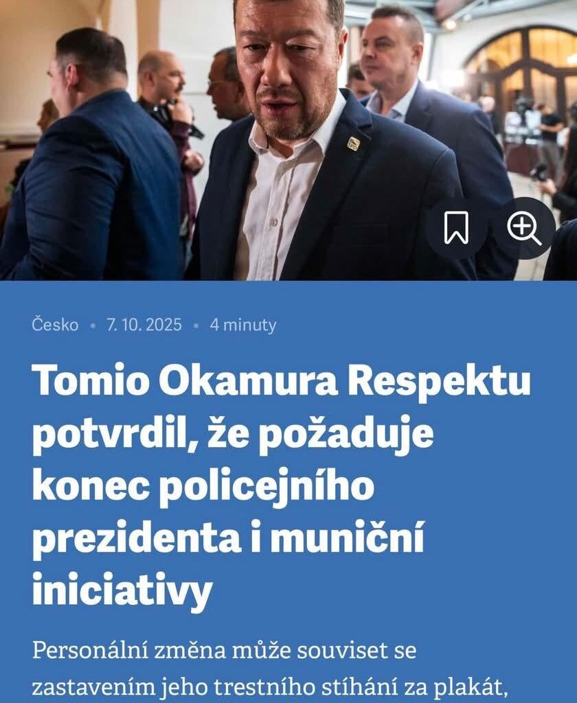 Strany co kvičely, že prý Rakušan údajně ovládá policii, chtějí jako první věc ovládnout policii? To je ale překvapení
