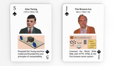 6 legends from here, who made our "tech" world possible. They feature in educational deck of playing cards that covers fundamentals of two big subjects, computers and electronics in two decks of playing cards. Check the last two images too [OC]
