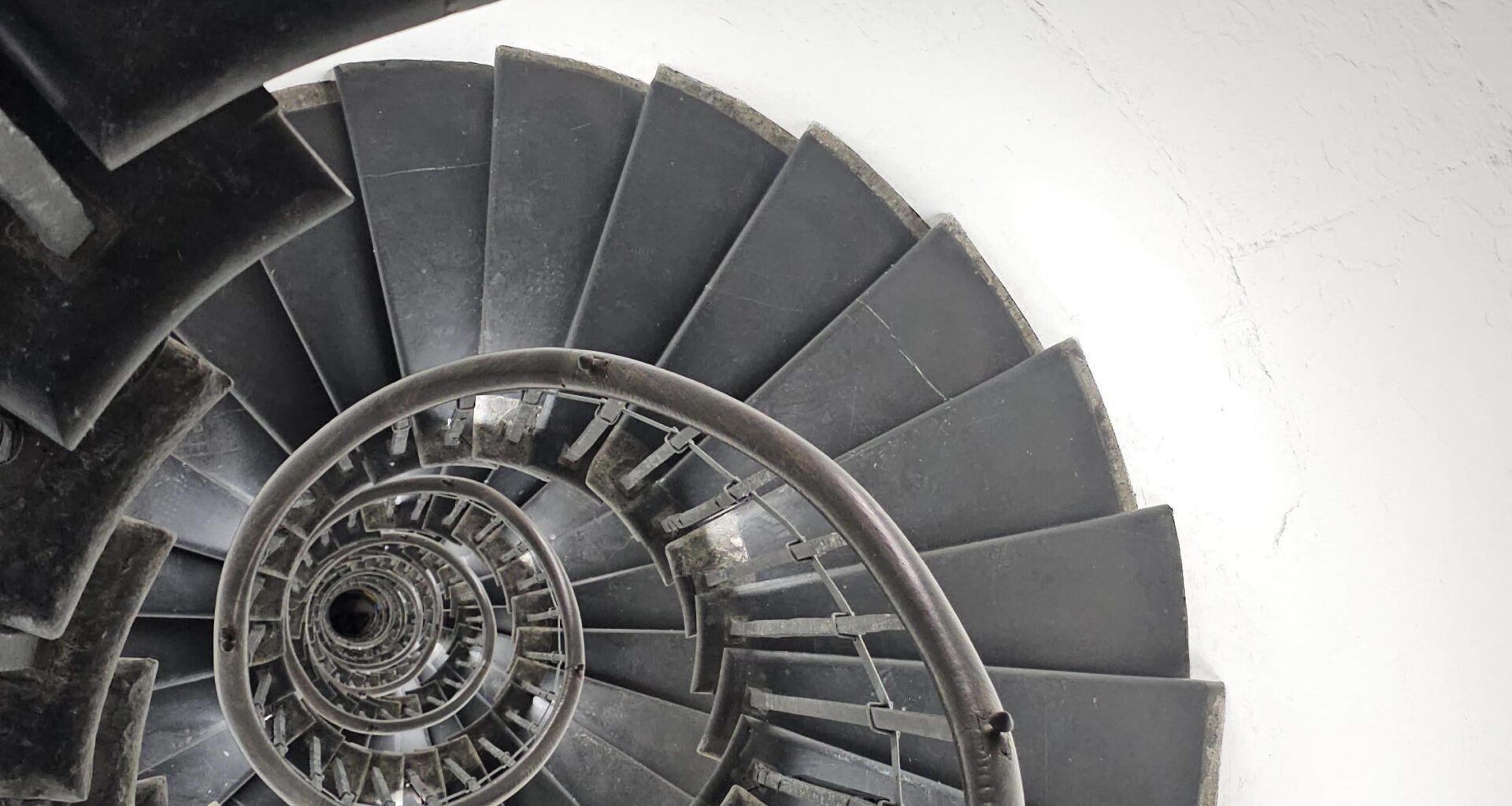 View down the stairs of The Monument.