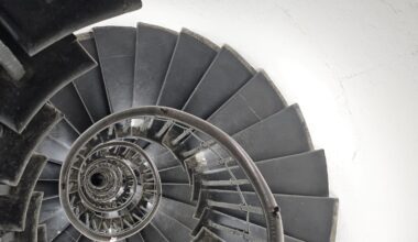View down the stairs of The Monument.
