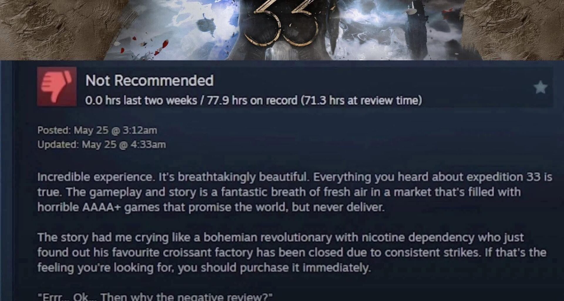 Completely fair enough