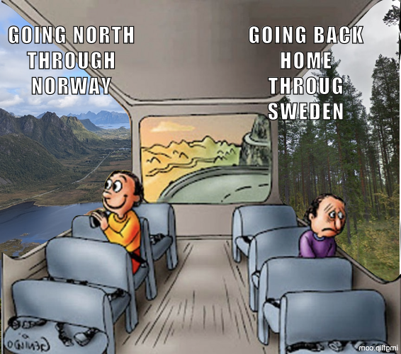 I couldn't help to think about this meme on the road back to Spain. I loved Sweden too BTW [OC]