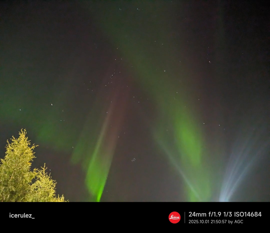 Aurora lights from north