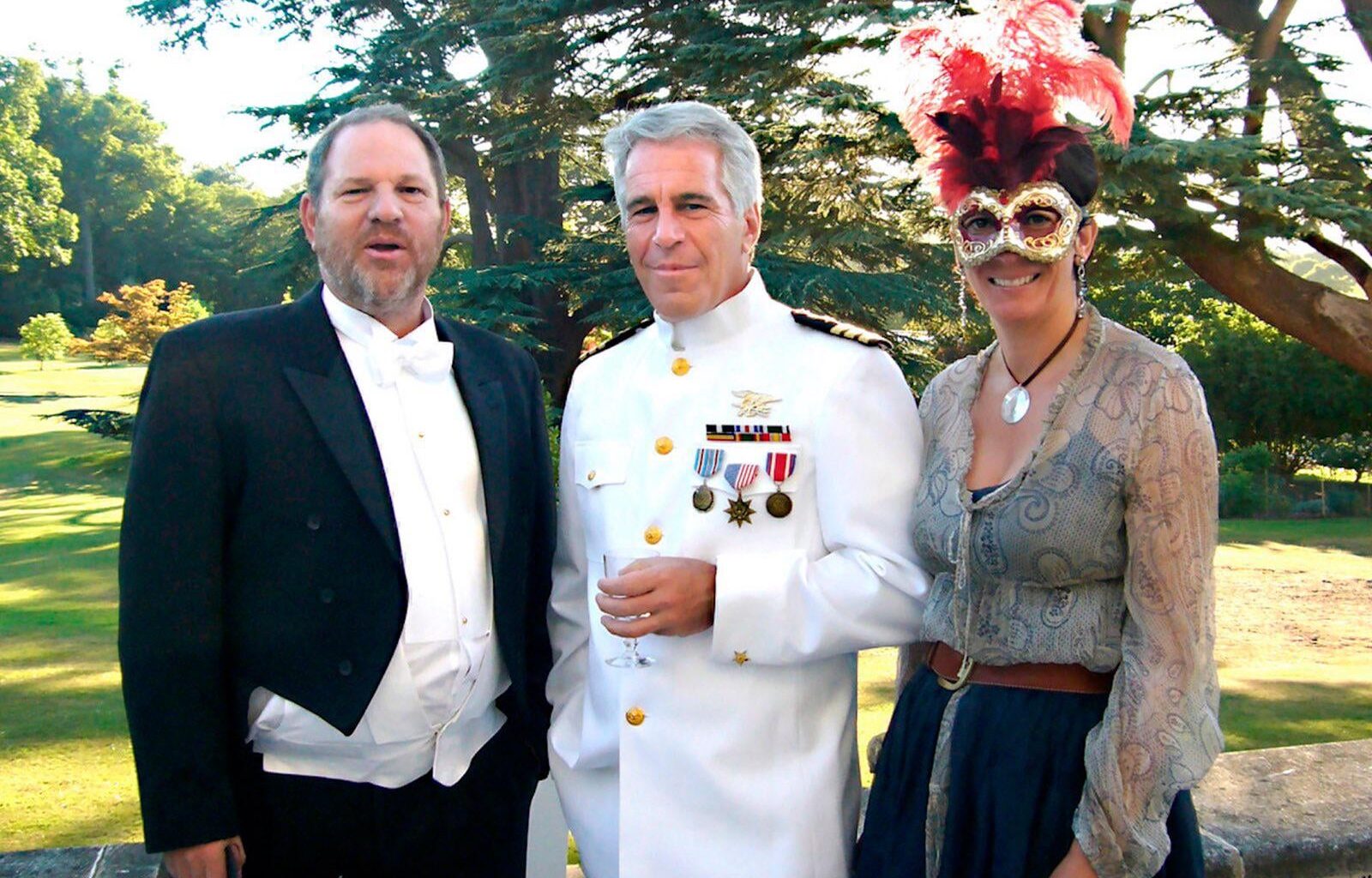 Harvey Weinstein, Jeffrey Epstein, and Ghislaine Maxwell at Windsor Castle in 2006 for the 18th birthday party of Prince Andrew’s daughter