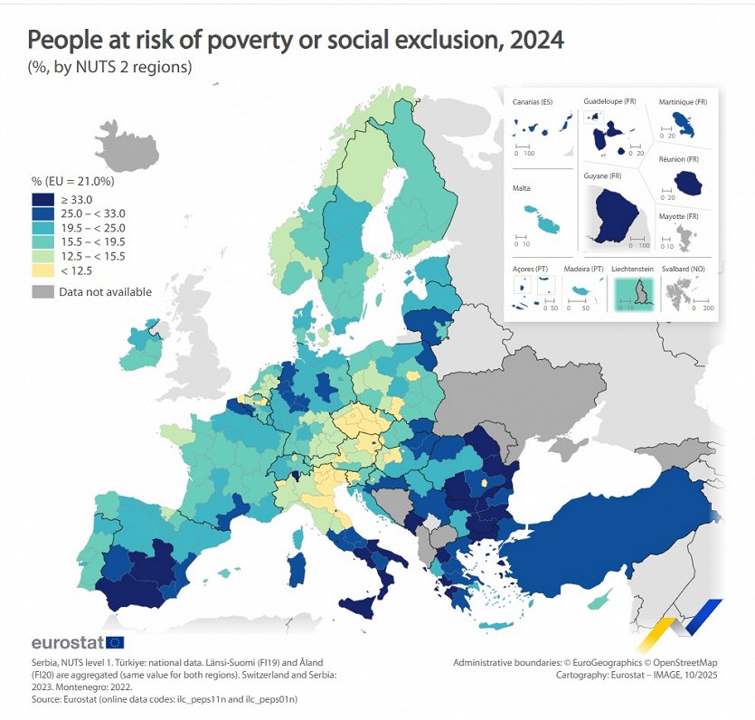 At risk of poverty, 2024
