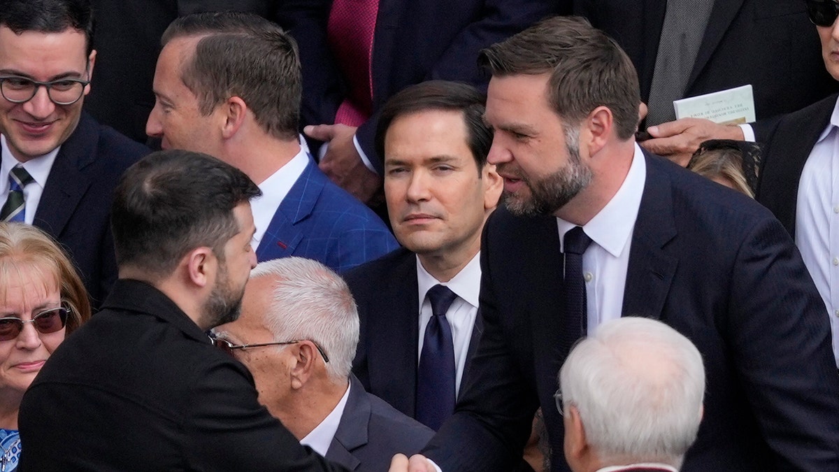 Rubio watches Vance shake Zelenskyy's hand in Rome