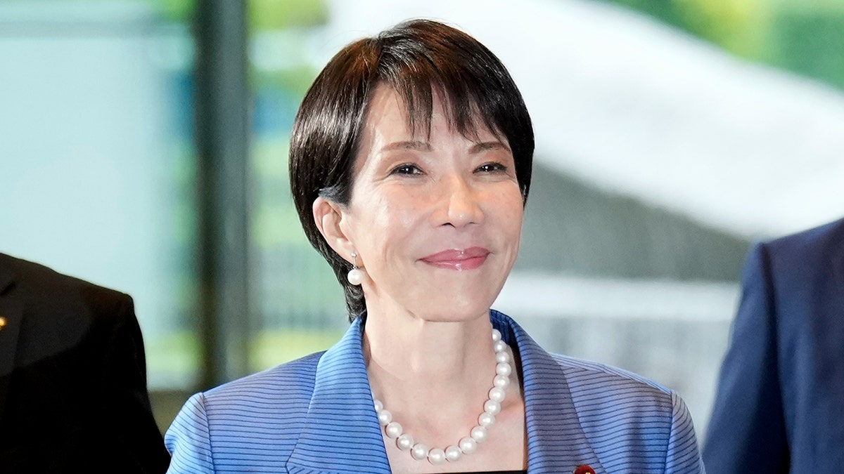 Newly elected Prime Minister Sanae Takaichi arrives at the prime minister's office in Tokyo, Japan.