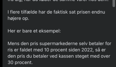 Jeg handler ikke længere ind i danske supermarkeder af denne her grund. Jeg køber alt mit shit hos bazaarer til en meget lavere pris