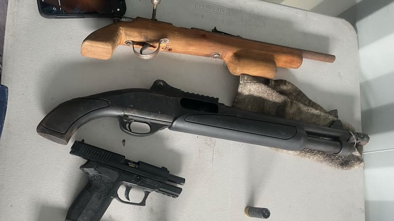 Some of the guns seized by police.