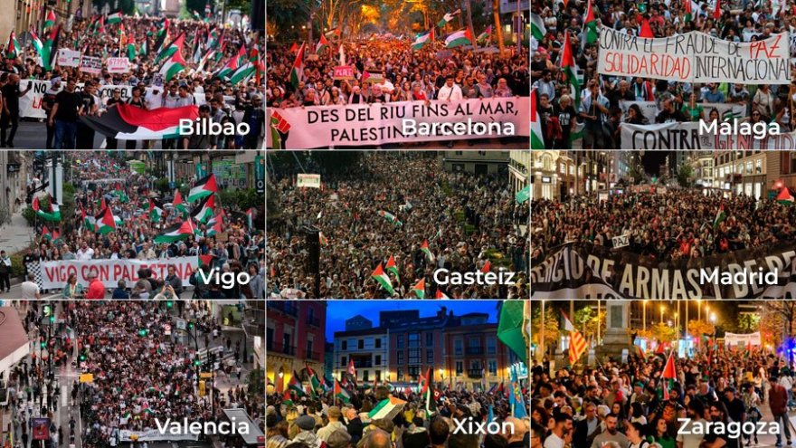 In Spain, Tens of Thousands Take to the Streets and Strike for Palestine