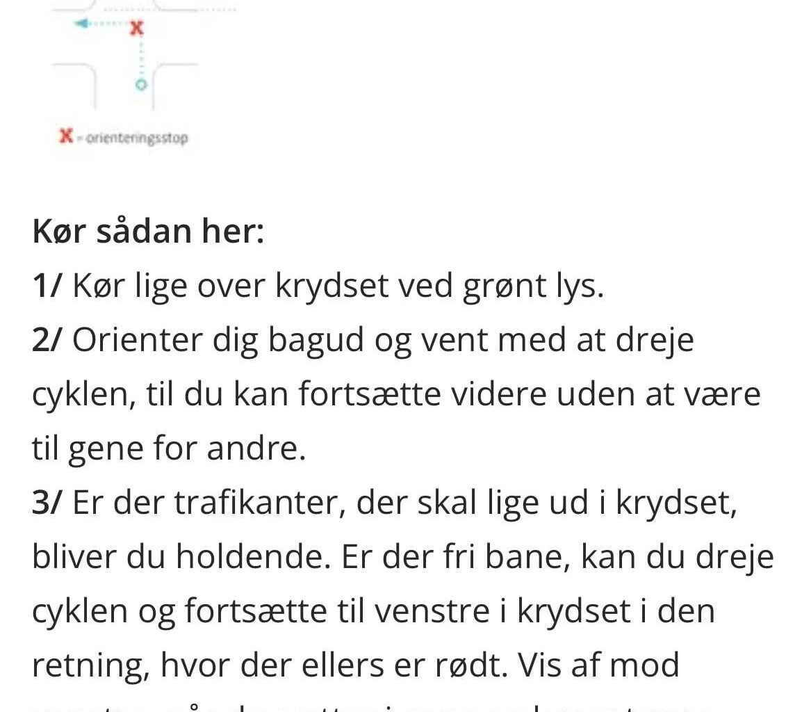 Venstresvingende cyklister