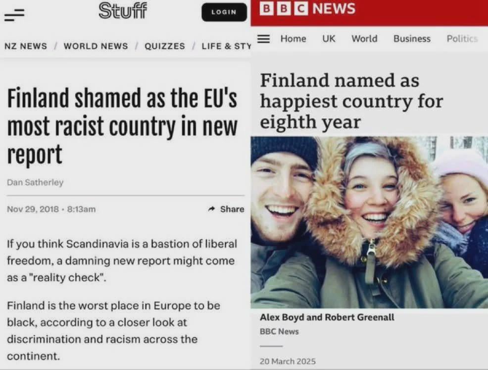 The Finns, racist and happy