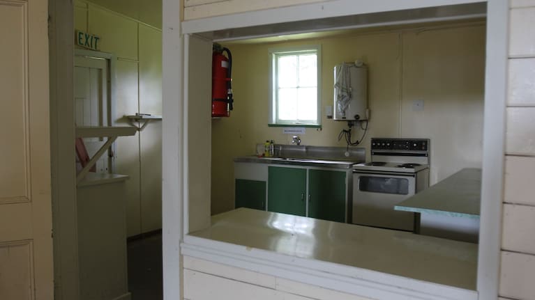 The Belvedere Hall kitchen, once a bustling hive of activity for social occasions. (Source: LDR / Emily Ireland)