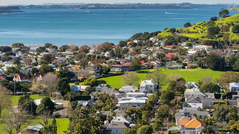 Top view of a crowded suburban city neighbourhood settlement.
