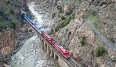 Karaelmas Express travels during its promotional tour starting from Ankara to Cankiri, Karabuk, and Zonguldak within the scope of Western Black Sea tour, which gives opportunity to passengers to see the natural, historical and cultural heritages of the cities, in Türkiye on March 9, 2024. (AA Photo)