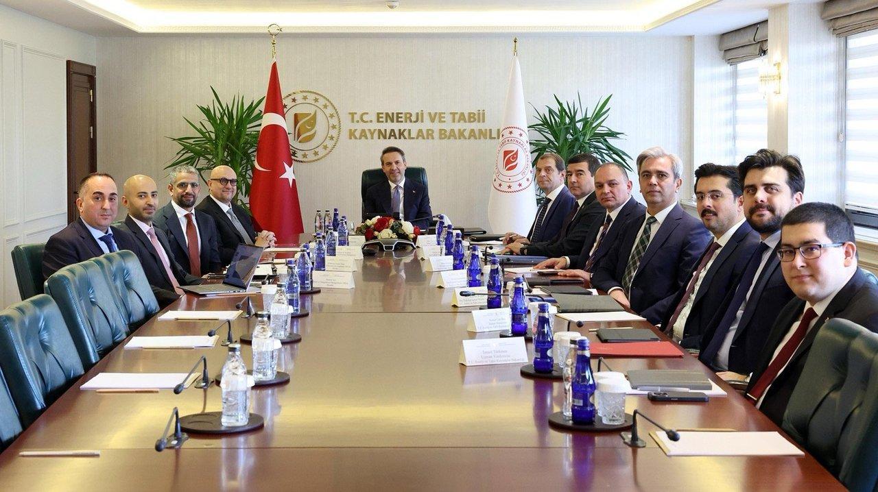 Energy and Natural Resources Minister Alparslan Bayraktar meets with the Masdar delegation at the ministry headquarters in Ankara, Türkiye, October 14, 2025. (AA Photo)