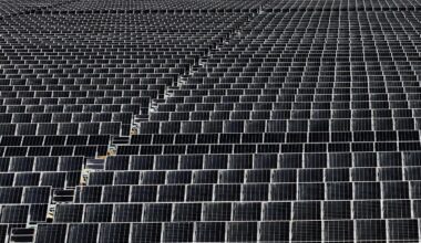 An aerial photo shows the Karapinar Solar Power Plant (SPP) in Konya, Türkiye. (AA Photo)