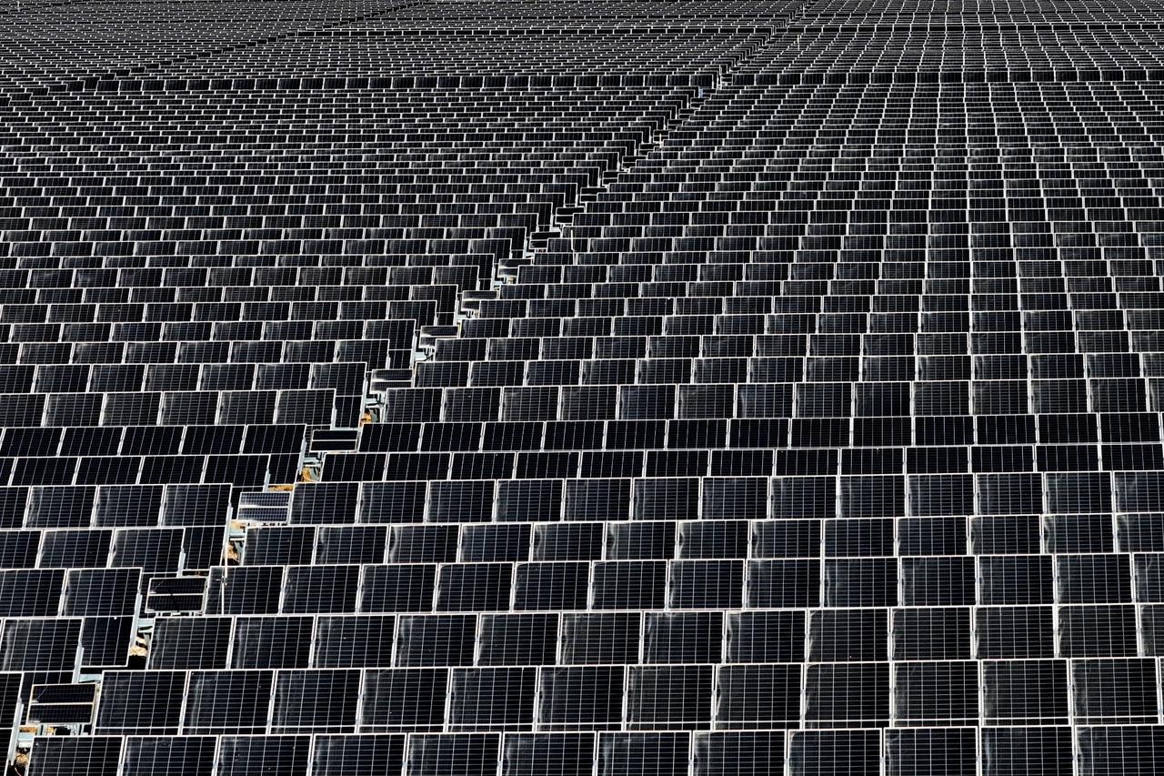 An aerial photo shows the Karapinar Solar Power Plant (SPP) in Konya, Türkiye. (AA Photo)
