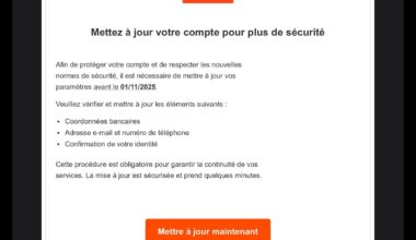 There’s a fake itsme update email going around. Do not click on the link inside. It’s a scam. You can tell by checking the sender’s email. It’s unrelated nonsense. (scle@comptabilitelasalle.ca in my case).