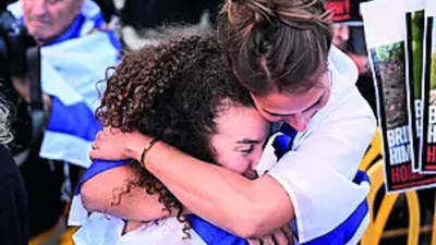 Tears, Songs, Wails Of Relief In Tel Aviv As 2-Yr Ordeal Gets Over Joy, anticipation as hostages & prisoners freed