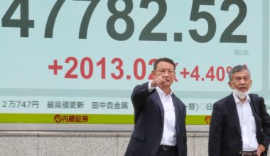 Japan shares jump nearly 5% to new record after Takaichi is chosen as ruling party leader