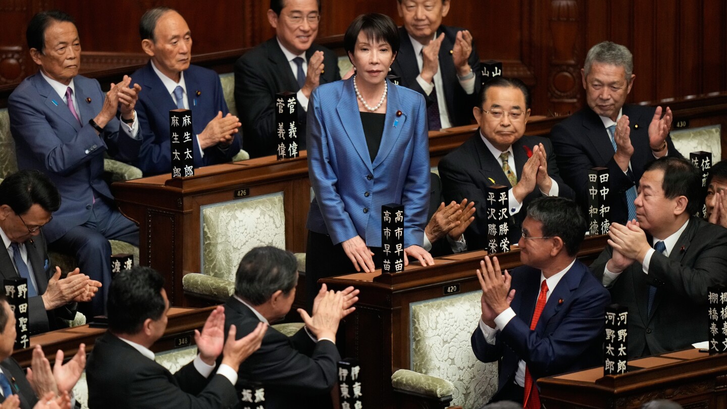 Sanae Takaichi elected Japan's first female prime minister