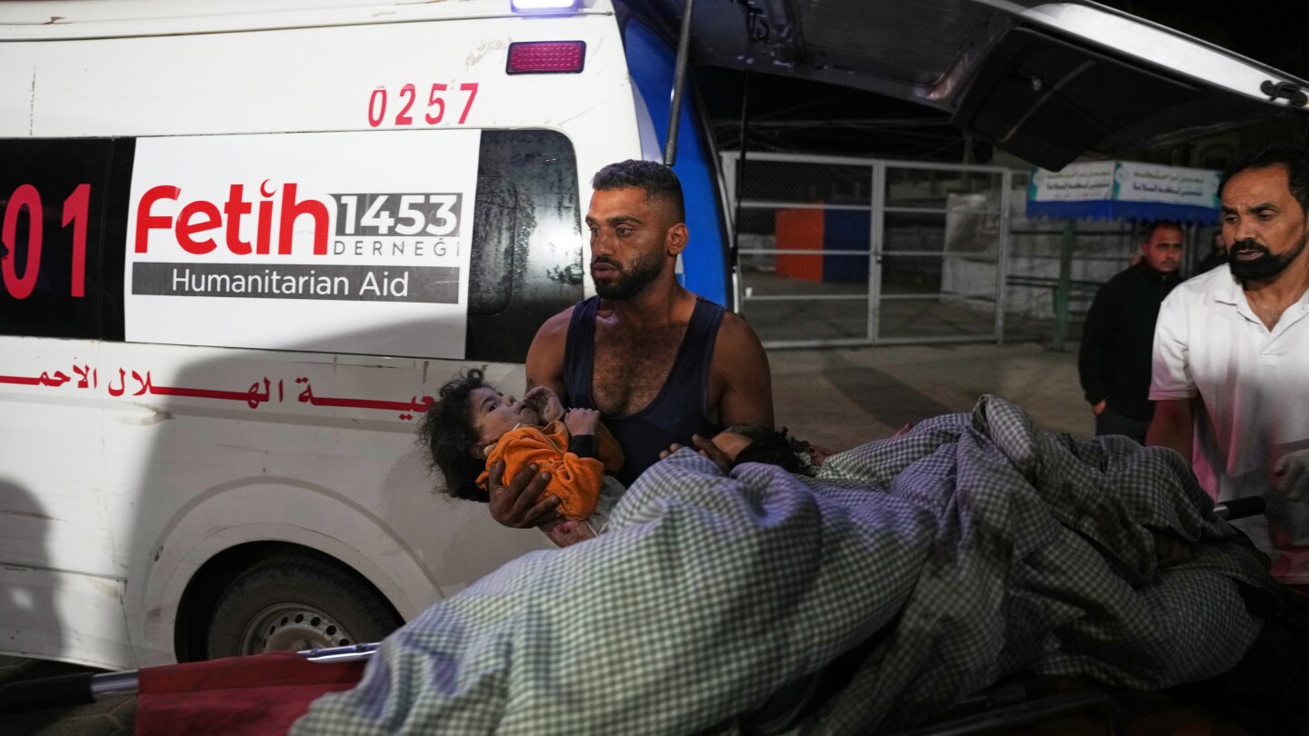 Israeli strikes in Gaza kill at least 104 people, including children, hospitals say