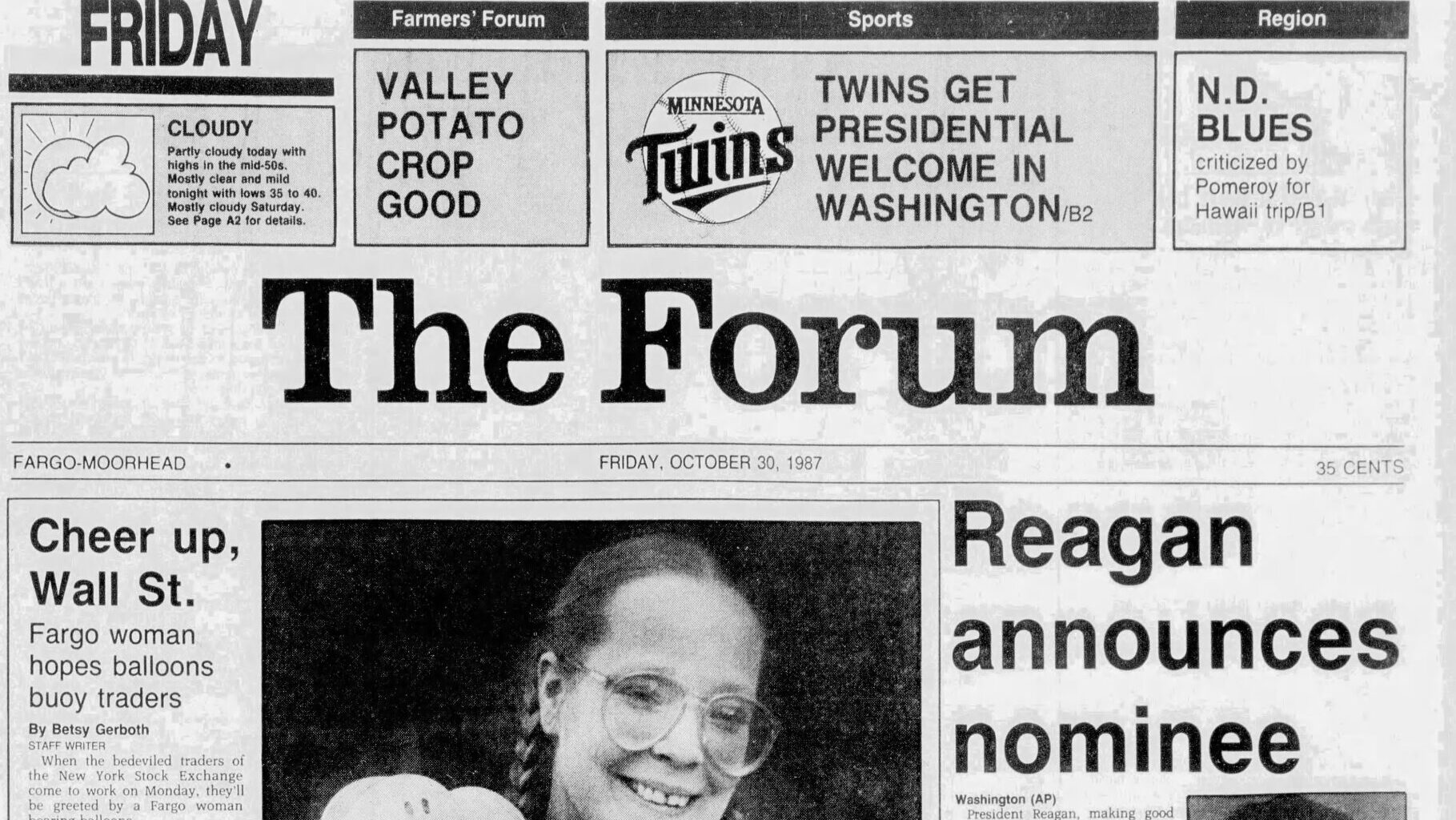 Today in History: Fargo woman makes 1,000 balloons to cheer up Wall Street after ‘87 crash - InForum