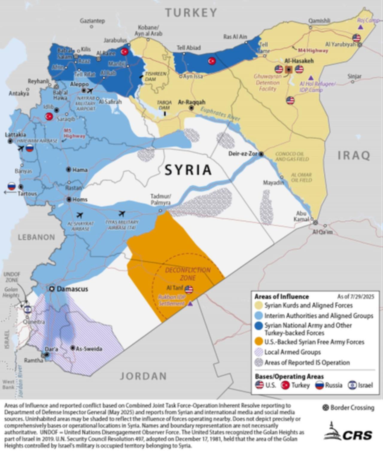 Syria influence map prepared for the report. (via CRS)