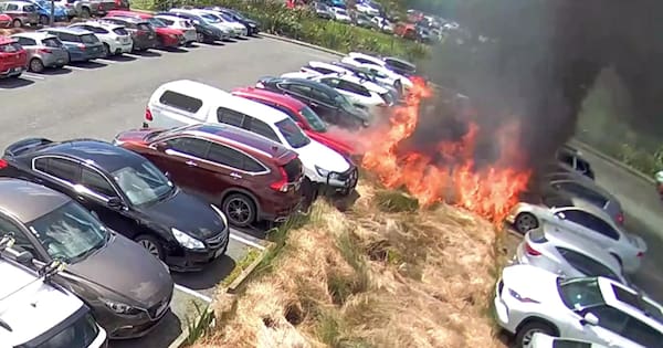 CCTV released after 28 cars destroyed in Whangārei Hospital blaze