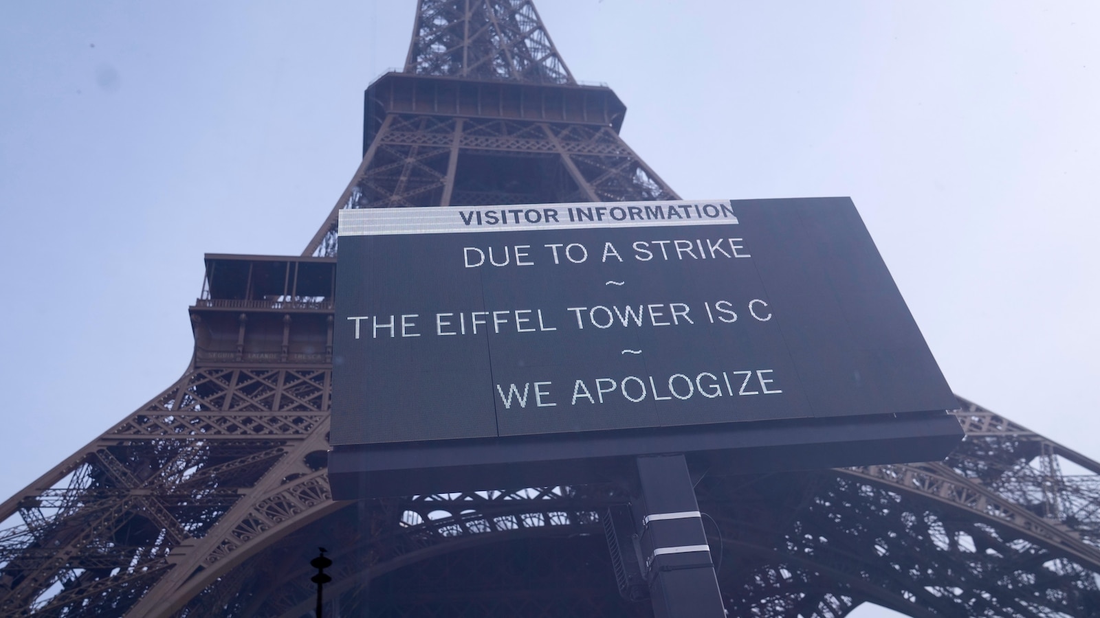 Eiffel Tower closes amid strikes held across France against austerity