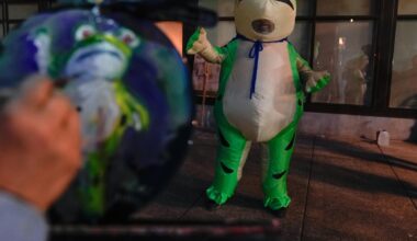 How inflatable costumes ballooned at anti-Trump rallies due to a Portland protester's frog outfit