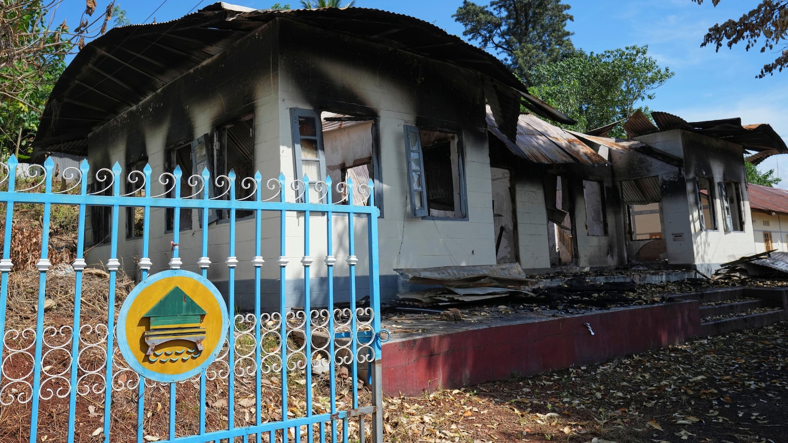 A Myanmar town lies in shambles as both sides in civil war vie for control
