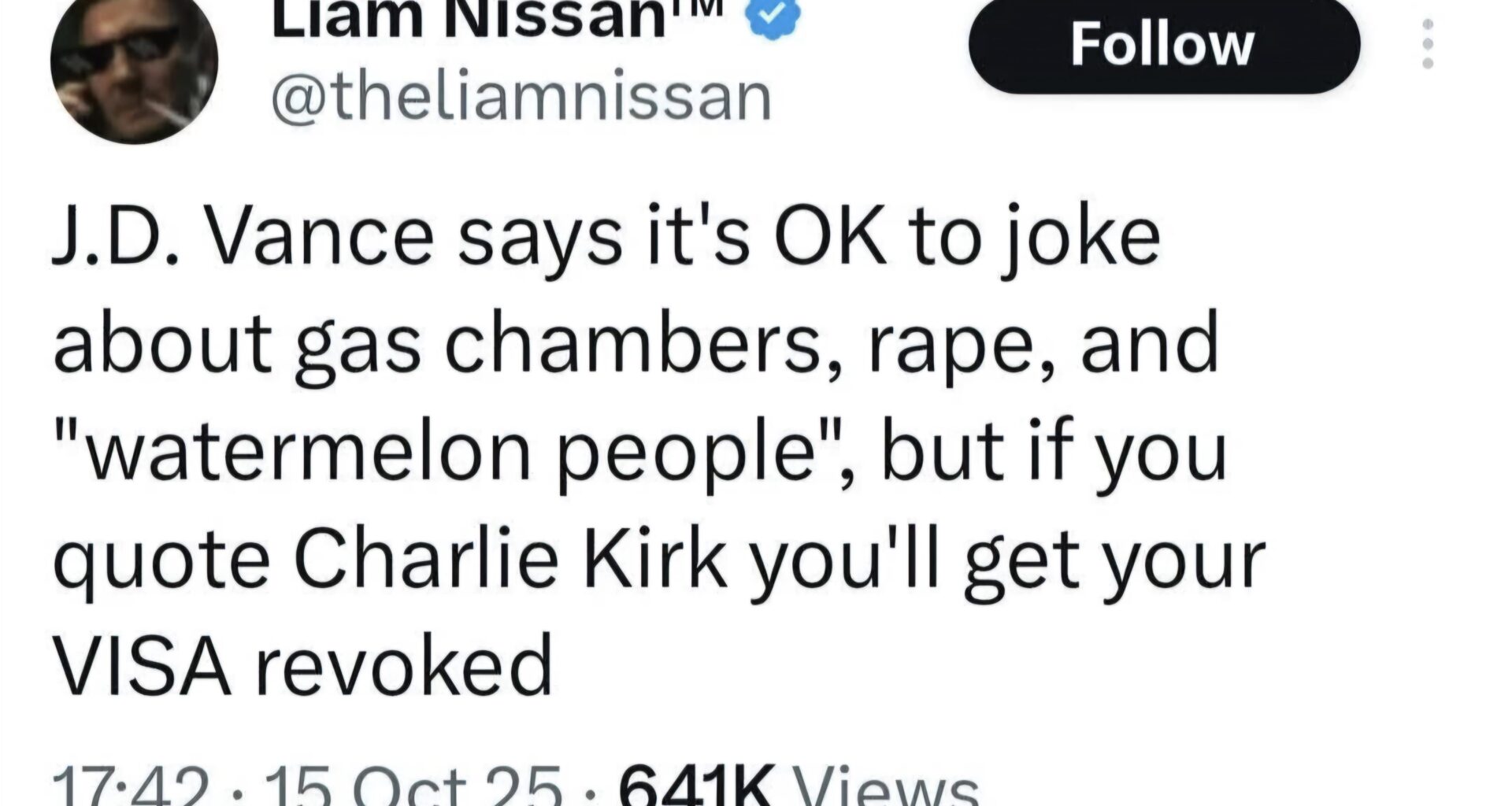 Vance is a shameful excuse of a human being.