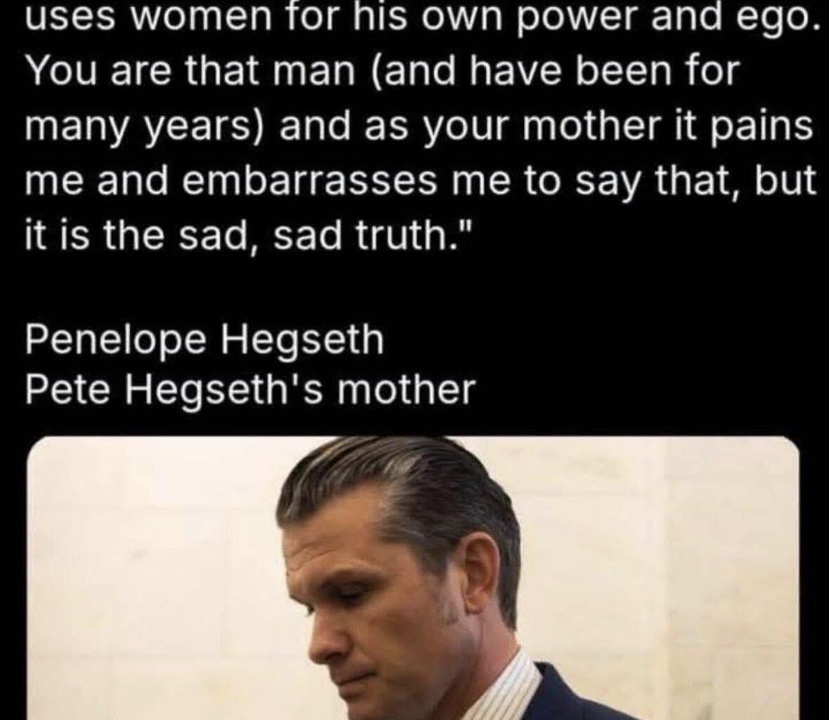 Even his mom doesn’t like him. Very telling.