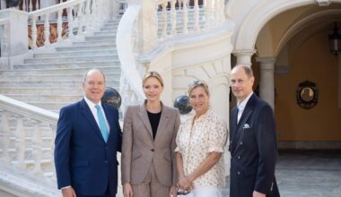 The Duke and Duchess of Edinburgh Met with Prince Albert II and Princess Charlene of Monaco on October 13