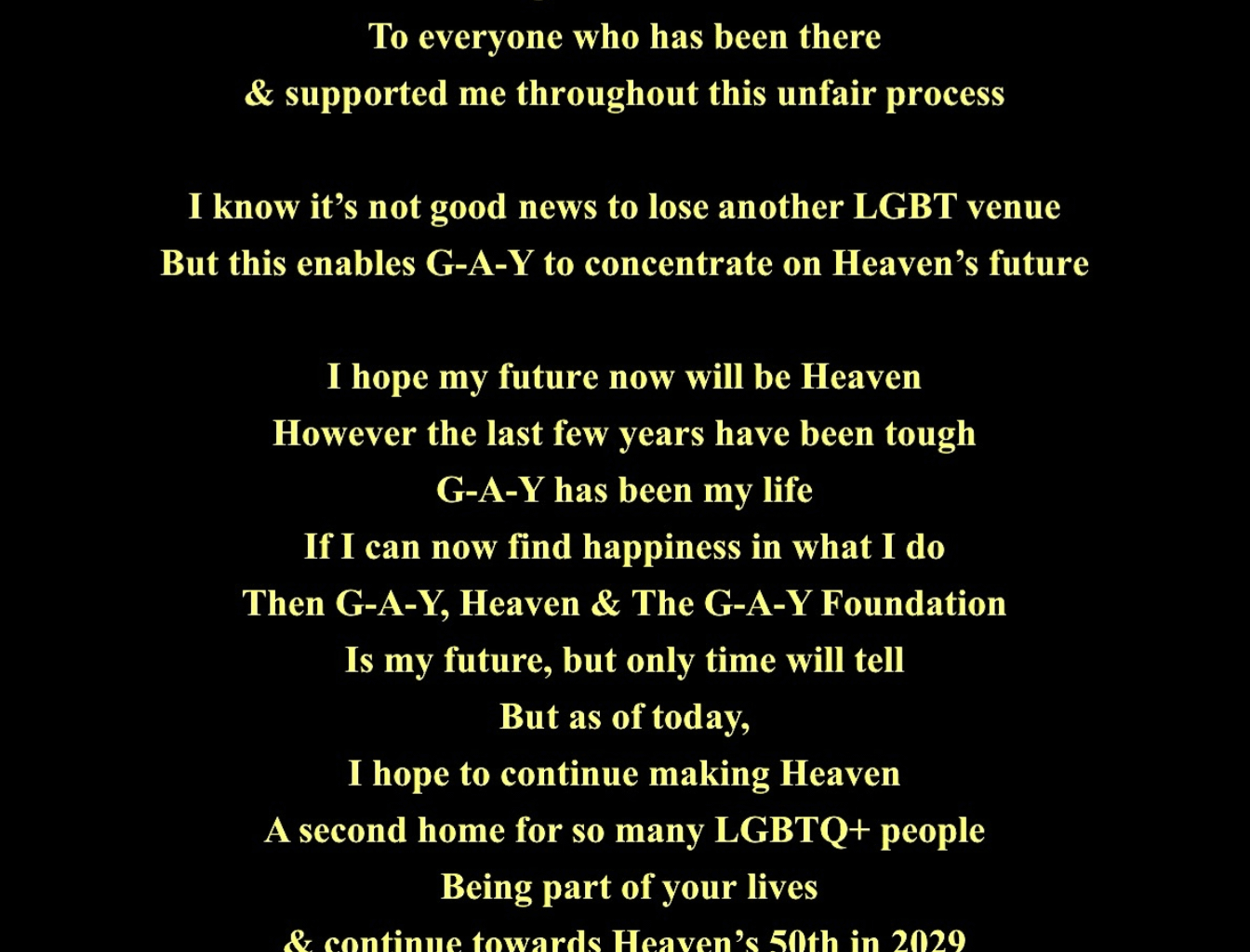 G-A-Y owner announces venue closure amid growing concern for queer spaces in SOHO.