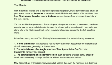 I wrote a letter to the King of England instead of doing my homework.