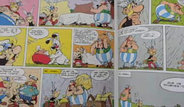 TIL Goscinny's death occurred part-way through the writing of "Astérix chez les Belges" / "Asterix en de Belgen". Uderzo drew the last panel on page 32 and all but the last panel on page 33 with grey skies and rain to mark the point Goscinny died.